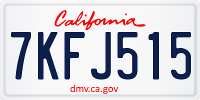 CA license plate 7KFJ515