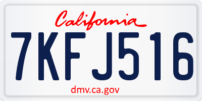 CA license plate 7KFJ516