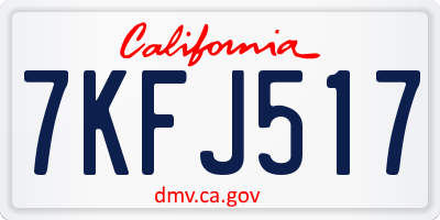 CA license plate 7KFJ517