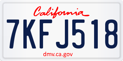 CA license plate 7KFJ518