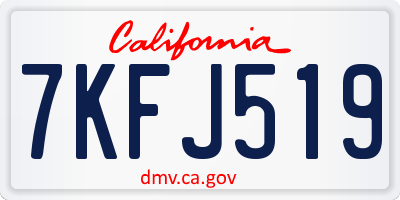 CA license plate 7KFJ519