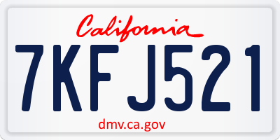 CA license plate 7KFJ521