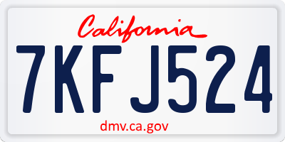 CA license plate 7KFJ524