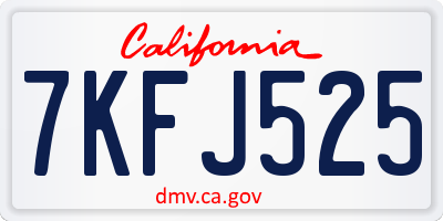 CA license plate 7KFJ525