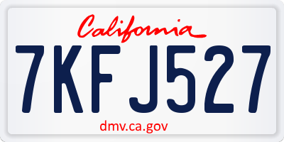 CA license plate 7KFJ527