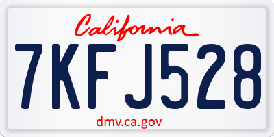 CA license plate 7KFJ528