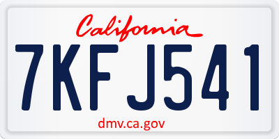 CA license plate 7KFJ541