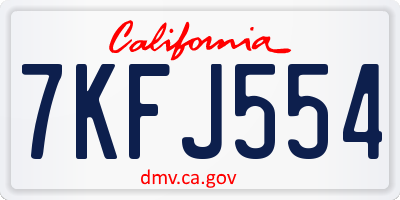CA license plate 7KFJ554