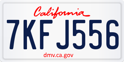 CA license plate 7KFJ556