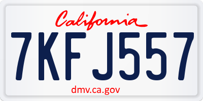 CA license plate 7KFJ557