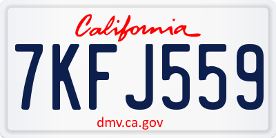 CA license plate 7KFJ559