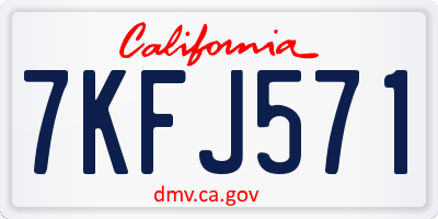 CA license plate 7KFJ571