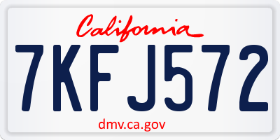 CA license plate 7KFJ572