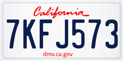 CA license plate 7KFJ573