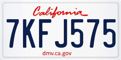 CA license plate 7KFJ575