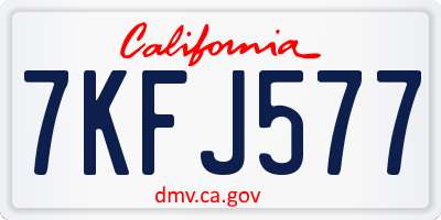 CA license plate 7KFJ577