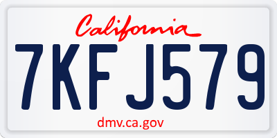 CA license plate 7KFJ579