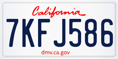 CA license plate 7KFJ586