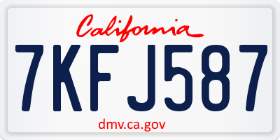 CA license plate 7KFJ587