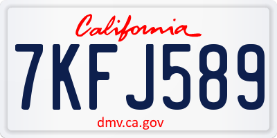 CA license plate 7KFJ589