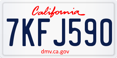 CA license plate 7KFJ590