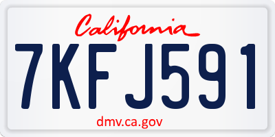 CA license plate 7KFJ591