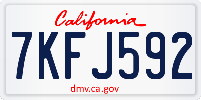 CA license plate 7KFJ592