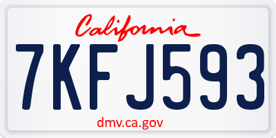 CA license plate 7KFJ593