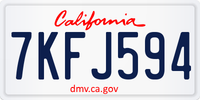 CA license plate 7KFJ594