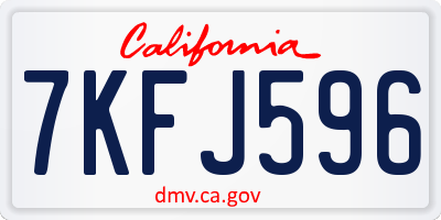 CA license plate 7KFJ596
