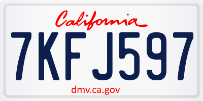 CA license plate 7KFJ597
