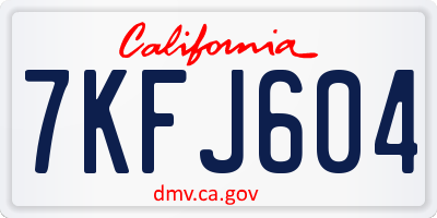 CA license plate 7KFJ604