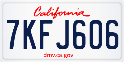 CA license plate 7KFJ606