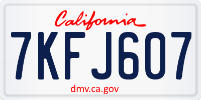 CA license plate 7KFJ607