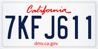 CA license plate 7KFJ611