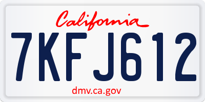 CA license plate 7KFJ612
