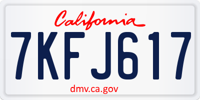 CA license plate 7KFJ617