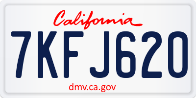CA license plate 7KFJ620