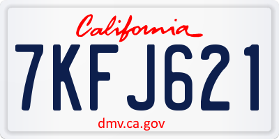 CA license plate 7KFJ621