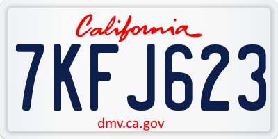 CA license plate 7KFJ623