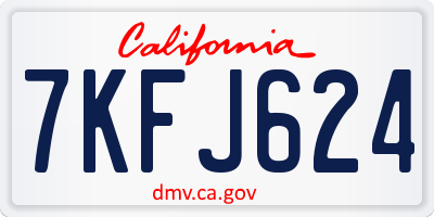 CA license plate 7KFJ624
