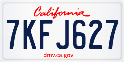 CA license plate 7KFJ627