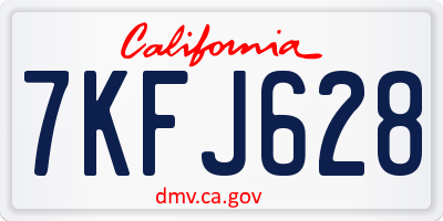 CA license plate 7KFJ628