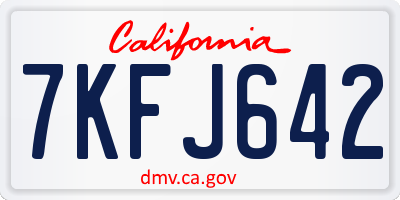 CA license plate 7KFJ642