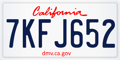 CA license plate 7KFJ652