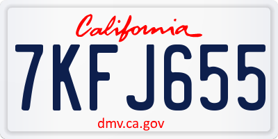 CA license plate 7KFJ655