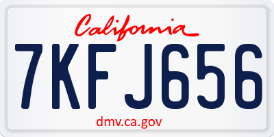 CA license plate 7KFJ656
