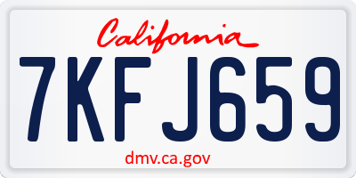 CA license plate 7KFJ659
