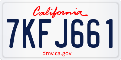 CA license plate 7KFJ661