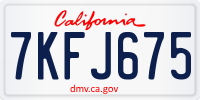 CA license plate 7KFJ675